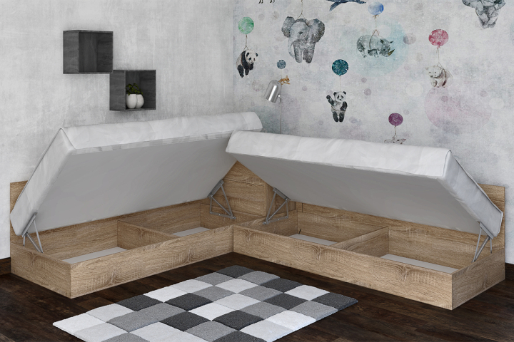 Corner beds with chests + MATTRESSES + Mechanism 