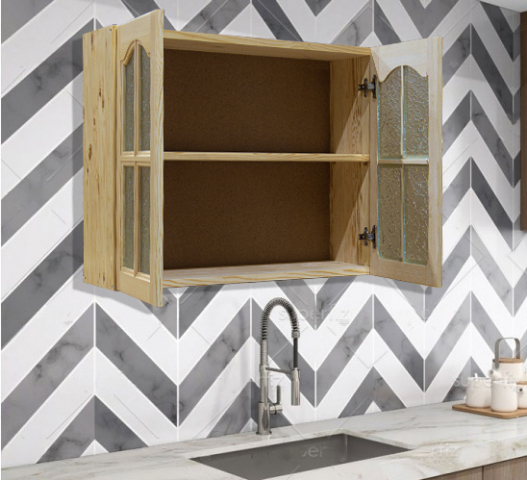 Upper cabinet Cham - 80 cm with display case 