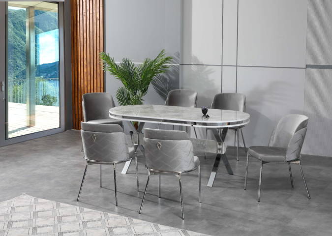 Dining table set + 6 Tivoli chairs 