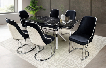 Dining set table + 6 chairs Siracusa