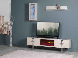 TV cabinet with decorative fireplace 180см - MODEL2