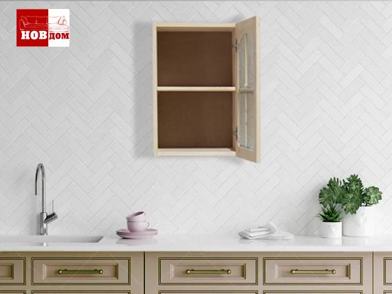 Upper cabinet Cham - 40 cm with display case 